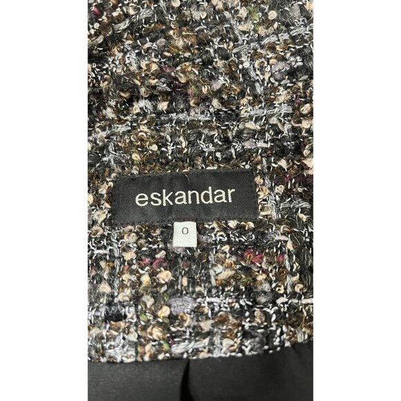 Eskandar O/S LUX Oversized Rich Tweed Boucle Coat Jacket 0 - Picture 12 of 14